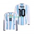 Camisola Argentina Lionel Messi 10 Homem Equipamento Primeiro Copa do Mundo 2026 Manga Comprida